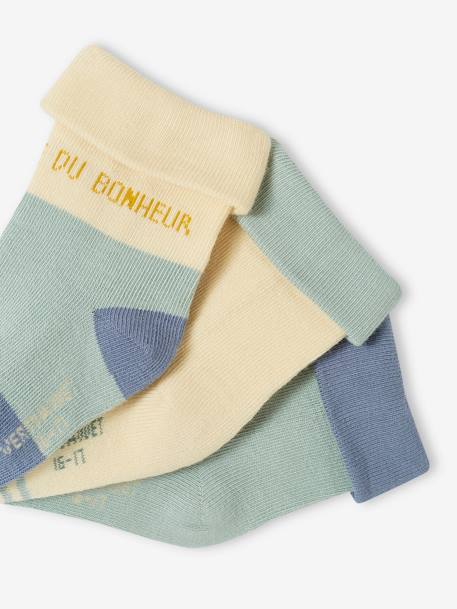 Lot de 3 paires de chaussettes 'voitures' bébé garçon vert sauge 3 - vertbaudet enfant 