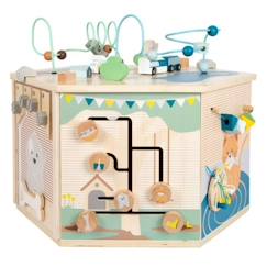 -Cube de motricité XXL Animaux domestiques - SMALL FOOT - Pour enfant de 12 mois - Bleu, jaune et beige