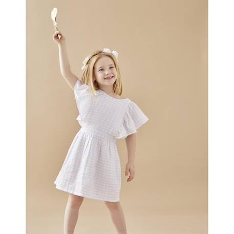 Robe manches courtes volants avec lurex  - vertbaudet enfant