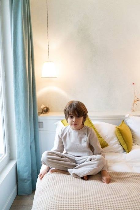 Pyjama enfant Lao GRIS 1 - vertbaudet enfant 