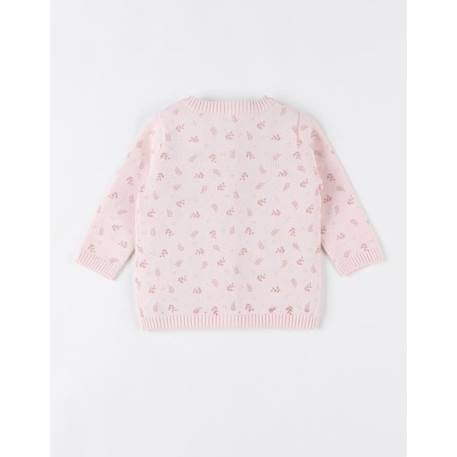 Cardigan imprimé végétal en tricot fin BEIGE+ROSE 7 - vertbaudet enfant 