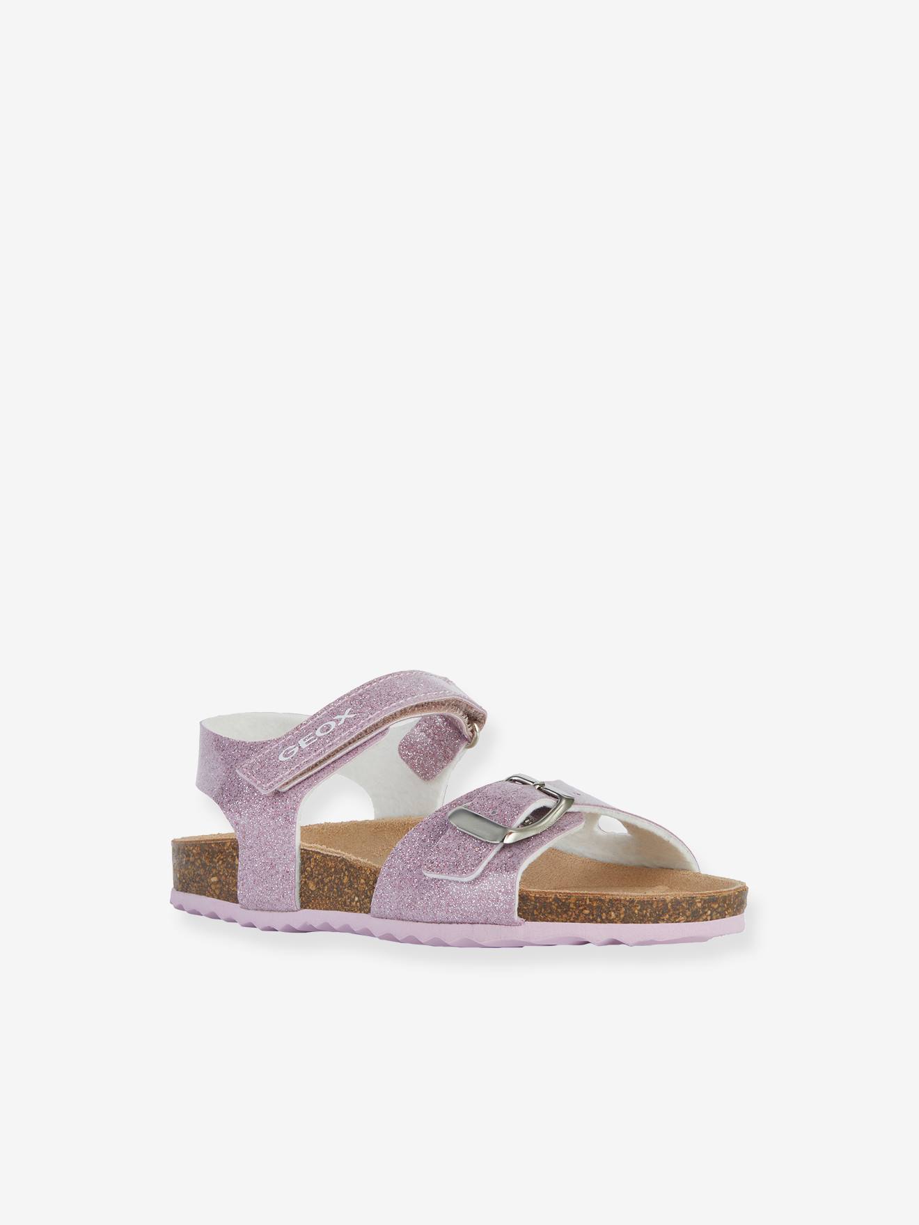 Sandales GEOX Fille Adriel Girl - Cuir Verni Blanc, Semelle Caoutchouc - Confort, Respirabilité, Style Décontracté - Idéales été Et Marche