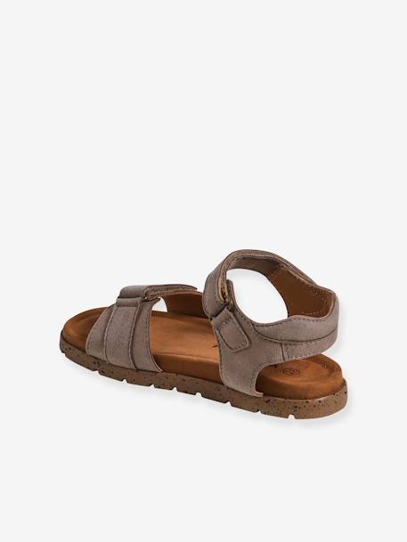Sandales cuir enfant à scratchs collection maternelle kaki+marine+sable 14 - vertbaudet enfant 