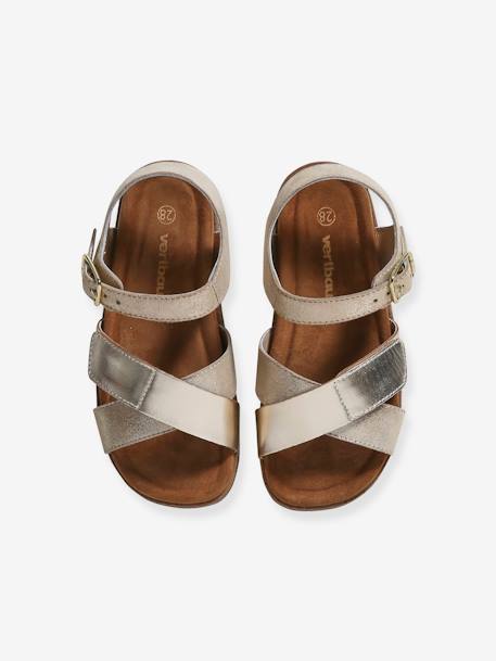 Sandales ouvertes cuir enfant collection maternelle or 4 - vertbaudet enfant 