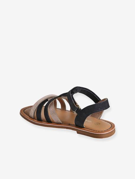 Sandales scratchées cuir enfant blanc+lot bleu 10 - vertbaudet enfant 