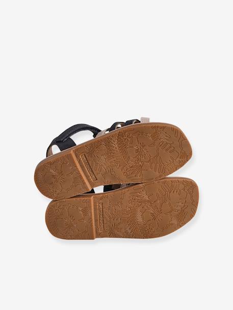 Sandales scratchées cuir enfant blanc+lot bleu 12 - vertbaudet enfant 