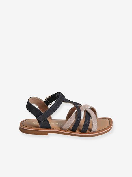 Sandales scratchées cuir enfant blanc+lot bleu 9 - vertbaudet enfant 