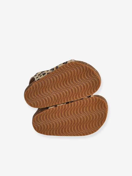 Sandales scratchées cuir imprimé bébé beige imprimé 4 - vertbaudet enfant 
