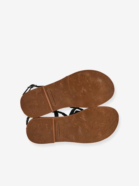 Sandales brides croisées cuir collection maternelle lot noir 5 - vertbaudet enfant 