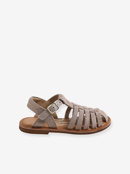 Sandales enfant cuir fisherman argent+or 7 - vertbaudet enfant 