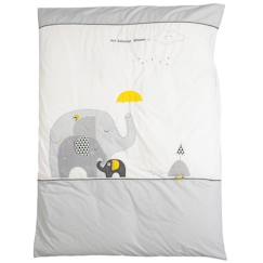 Linge de maison et décoration-Linge de lit enfant-Housse de couette et taie en coton gris