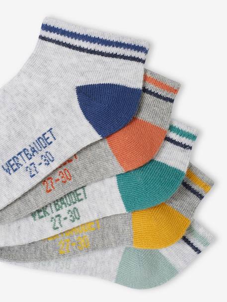 Lot de 5 paires de socquettes garçon BASICS gris chiné 2 - vertbaudet enfant 
