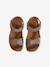 Sandales cuir enfant à scratchs collection maternelle kaki+marine+sable 15 - vertbaudet enfant 
