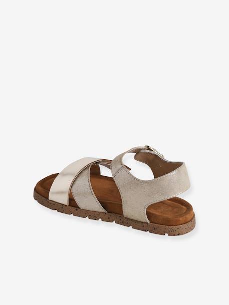 Sandales ouvertes cuir enfant collection maternelle or 3 - vertbaudet enfant 