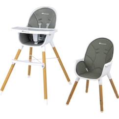 Puériculture-Chaise haute, réhausseur-BEBECONFORT AVISTA Chaise haute évolutive, Dès 6 mois jusqu' à 6 ans (30 kg), se transforme en petite chaise enfant, Warm Grey