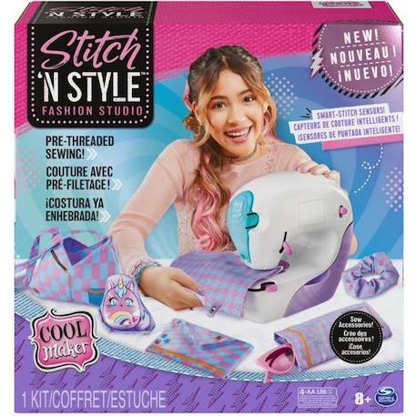 Machine à coudre COOL MAKER Stitch 'N Style Fashion Studio - Idéale pour débuter la couture - 8 ans et plus BLANC 1 - vertbaudet enfant 