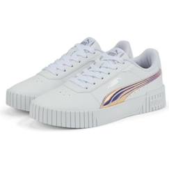 Baskets fille Puma Carina 2.0 Holo - blanc/argent  - vertbaudet enfant