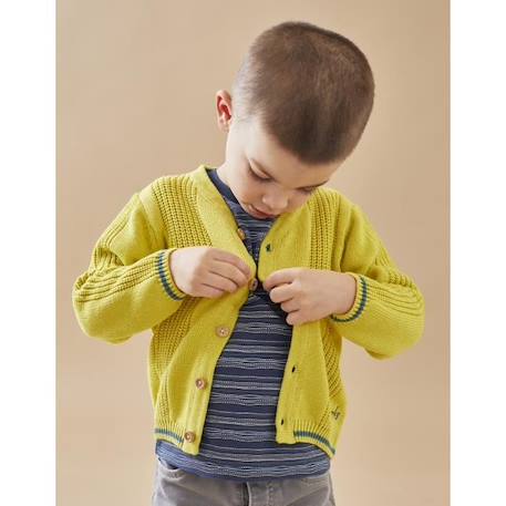Bébé-Cardigan en tricot BIO, vert acidulé