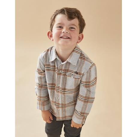 Chemise flannelle à carreaux GRIS 1 - vertbaudet enfant 