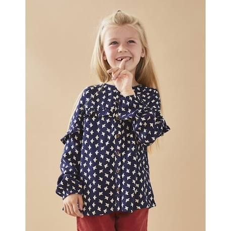 Fille-Chemise, blouse, tunique-Blouse à imprimés oiseaux