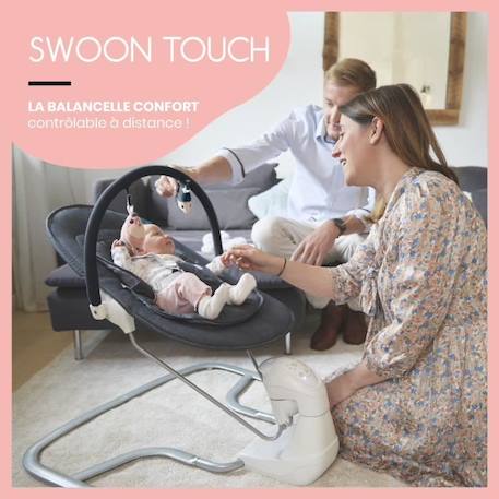 Babymoov Balancelle électrique bébé Swoon Touch - Télécommande incluse GRIS 2 - vertbaudet enfant 