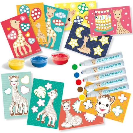 Kit coloriage et peinture Sophie la Girafe SES CREATIVE - Pour enfant de 12 mois - Multicolore BLANC 2 - vertbaudet enfant 