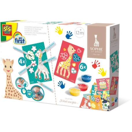 Kit coloriage et peinture Sophie la Girafe SES CREATIVE - Pour enfant de 12 mois - Multicolore BLANC 1 - vertbaudet enfant 