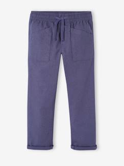 -Pantalon large charpentier en coton/lin facile à enfiler garçon