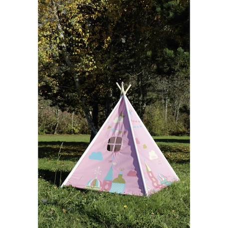 Tente pour enfants - Vilac - Tipi Neverland Ingela P. Arrhenius - Bois et coton épais - Blanc - 1.50m x 1.30m ROSE 2 - vertbaudet enfant 