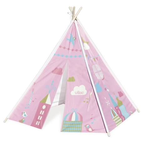 Tente pour enfants - Vilac - Tipi Neverland Ingela P. Arrhenius - Bois et coton épais - Blanc - 1.50m x 1.30m ROSE 1 - vertbaudet enfant 