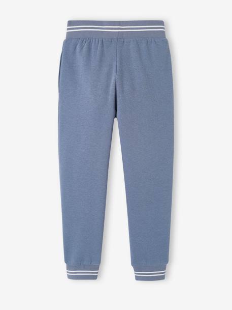Pantalon jogging sport en molleton garçon. bleu grisé+gris chiné+marine 2 - vertbaudet enfant 