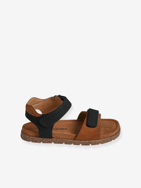 Sandales cuir enfant à scratchs collection maternelle kaki+marine+sable 7 - vertbaudet enfant 