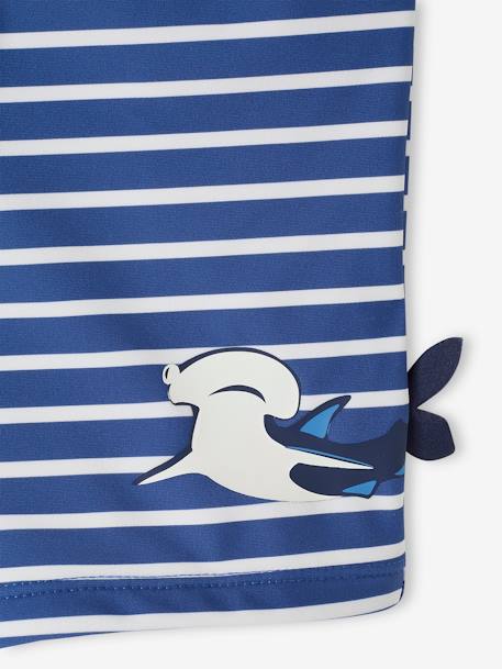 Shorty de bain requin garçon rayé bleu 4 - vertbaudet enfant 