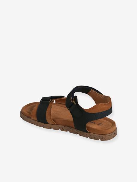 Sandales cuir enfant à scratchs collection maternelle kaki+marine+sable 8 - vertbaudet enfant 