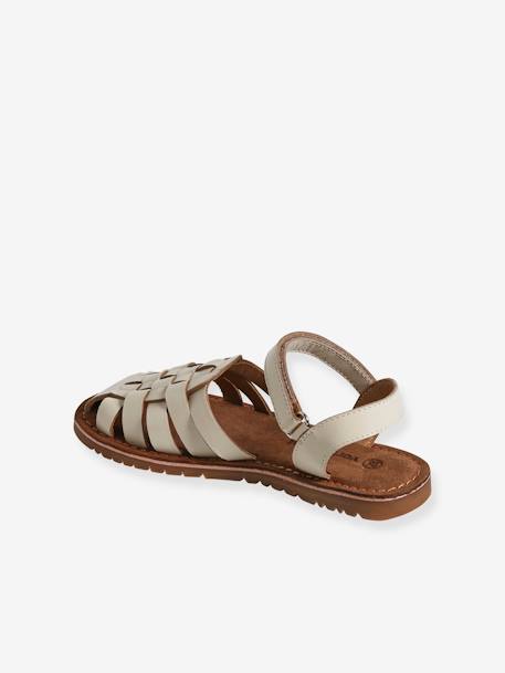 Sandales scratchées cuir enfant collection maternelle écru+or 4 - vertbaudet enfant 