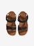 Sandales cuir enfant à scratchs collection maternelle kaki+marine+sable 9 - vertbaudet enfant 