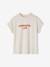 Tee-shirt message léopard fantaisie fille manches courtes à volants vanille 2 - vertbaudet enfant 