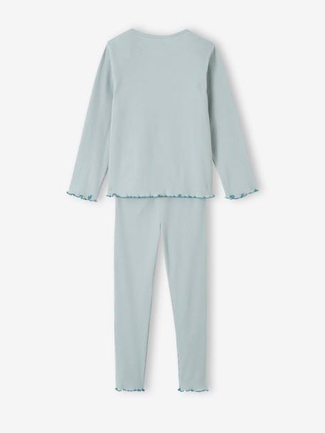 Lot de 2 pyjamas fille fleurs en maille côtelée bleu grisé 6 - vertbaudet enfant 