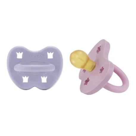 Tétine physiologique caoutchouc naturel 3-36 mois - Violet et Rose (2pcs) - HEVEA VIOLET 2 - vertbaudet enfant 