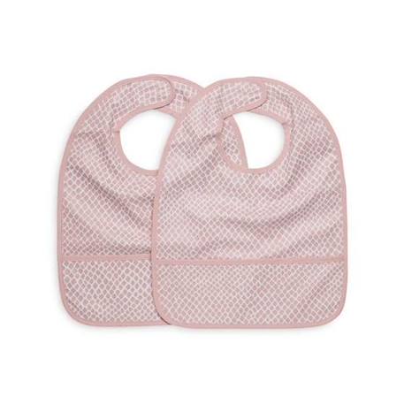 Bavoir Imperméable velcro Snake Rose Pale (2pcs) - Jollein ROSE 1 - vertbaudet enfant 