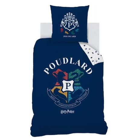 Housse de couette et taie d'oreiller enfant 100% coton Harry Potter Blason 140x200 BLEU 4 - vertbaudet enfant 