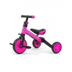 Jouet-Jeux de plein air-Tricycle 3-en-1 Milly Mally Optimus - Rose - Pour Enfant de 18 mois à 4 ans - Pneus en caoutchouc