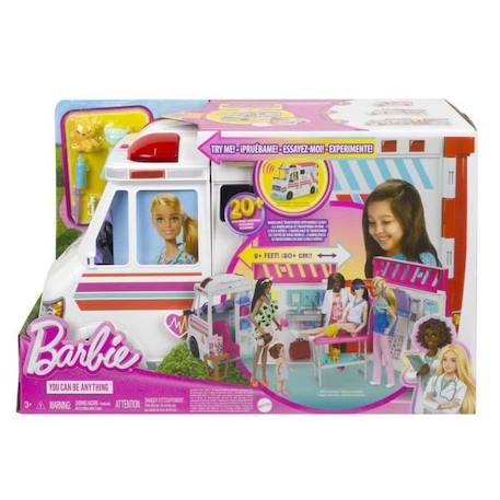 Barbie - Coffret Véhicule Médical avec ambulance et clinique - Poupée Mannequin - Barbie - HKT79 - POUPEE MANNEQUIN BARBIE BLANC 2 - vertbaudet enfant 