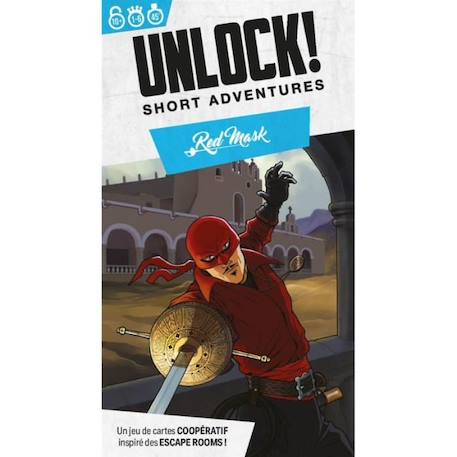 Jeu de société - AC-DÉCO - Unlock! - Short Adventures : Red Mask - Escape Game - 1 joueur ou plus - 30 min BLANC 4 - vertbaudet enfant 