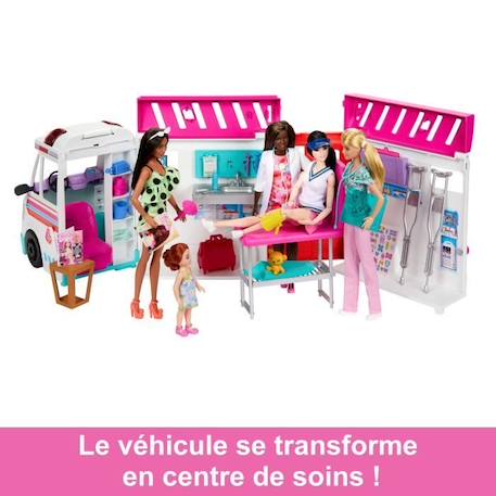 Barbie - Coffret Véhicule Médical avec ambulance et clinique - Poupée Mannequin - Barbie - HKT79 - POUPEE MANNEQUIN BARBIE BLANC 5 - vertbaudet enfant 