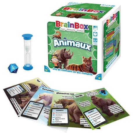 Jeu de société - BrainBox - Animaux - Jeu d'observation et de mémoire - 1 joueur ou plus - 8 ans et + BLANC 2 - vertbaudet enfant 
