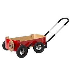 Jouet-Chariot en bois Wagon Wishbone 3 en 1 - WISHBONE - Pour enfants de 12 mois et plus - Rouge, marron et noir