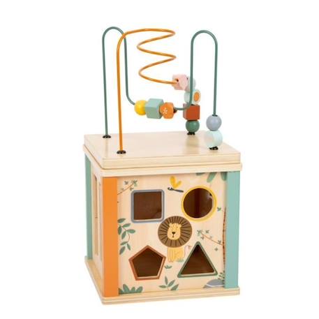 Cube de motricité Safari en bois - Small Foot Company - Pour enfant de 12 mois et plus BLANC 4 - vertbaudet enfant 