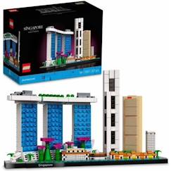 Jouet-LEGO® 21057 Architecture Singapour, Loisirs Créatifs pour Adultes, Collection Skyline, Décoration pour La Maison