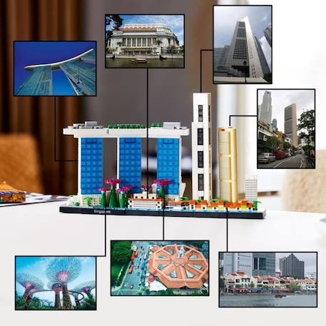 LEGO® 21057 Architecture Singapour, Loisirs Créatifs pour Adultes, Collection Skyline, Décoration pour La Maison VERT 3 - vertbaudet enfant 
